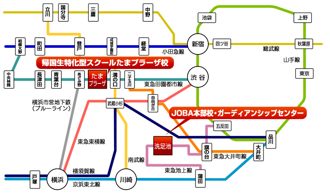 アクセス 地図 帰国子女 海外子女教育専門機関 Joba